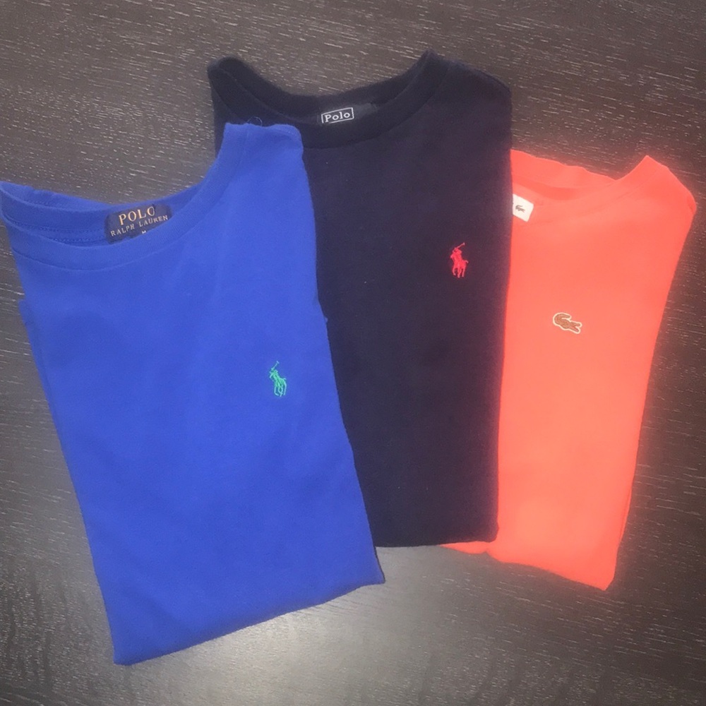 3 boys tee shirts, 2 Polo & 1 Lacoste